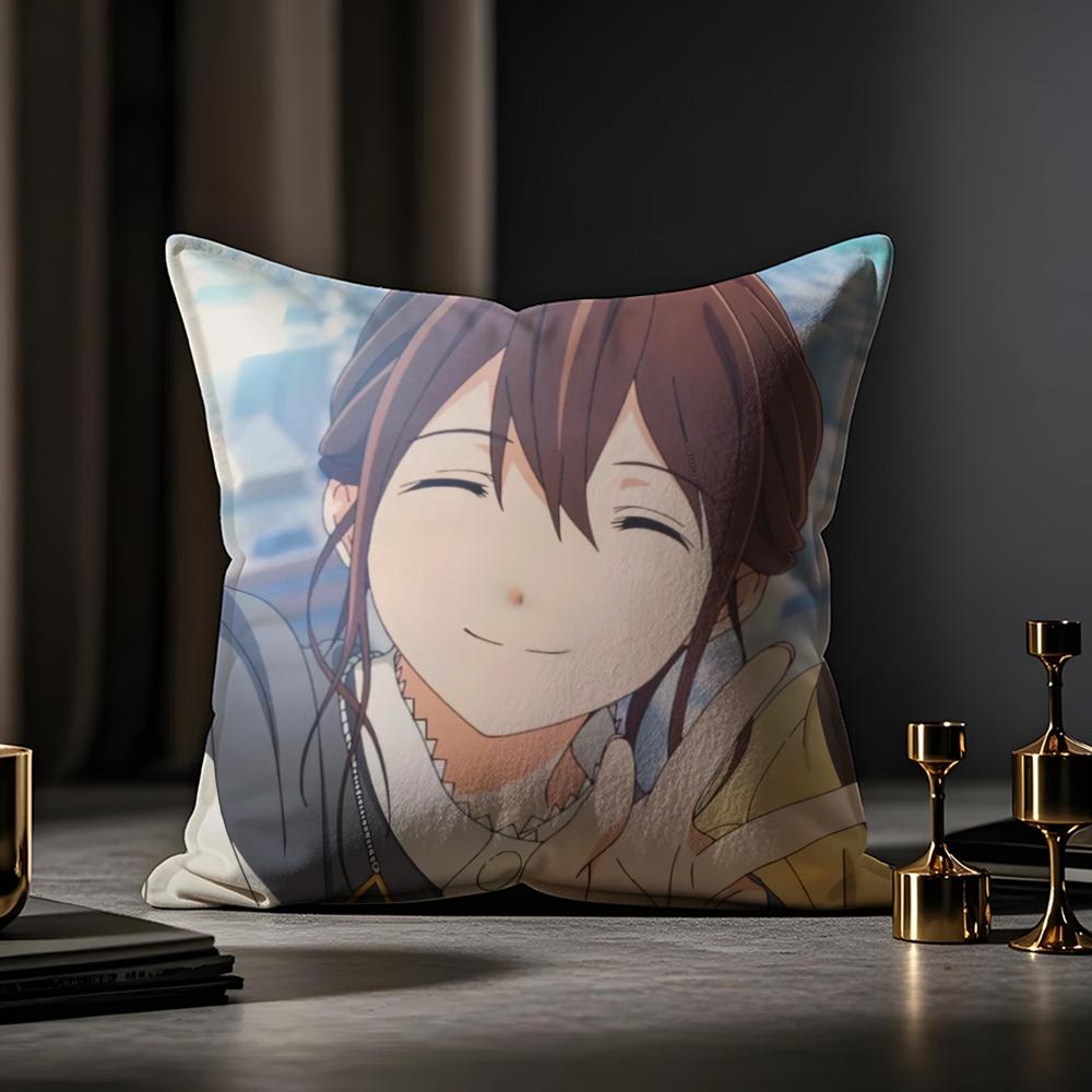 K-Kimi No Suizo WoTabetaiES Cushion Cover Anti-dustmite Pillowcase Invisible Zipper Silky Short Plush Sofa Cushion Cover