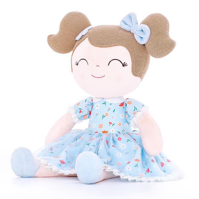 Plush Baby Dolls Spring Girls Plush Toys Baby Girl Gifts Stuffed Toys Ideas for Baby Shower Presents 30cm Blue