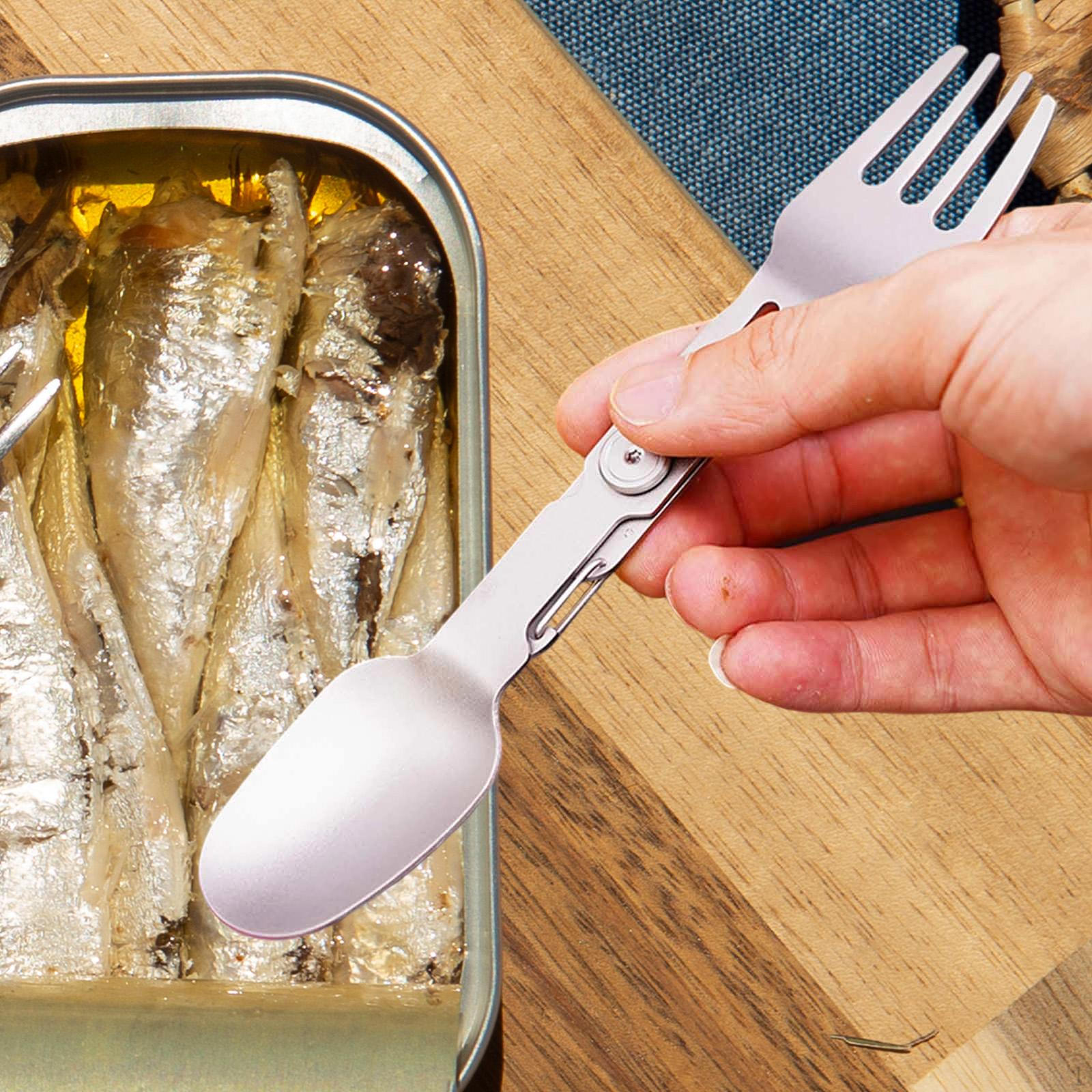 

Титановая вращающаяся ловилка походная утварь портативная для пикника складная столовая посуда многофункциональная для путешествий