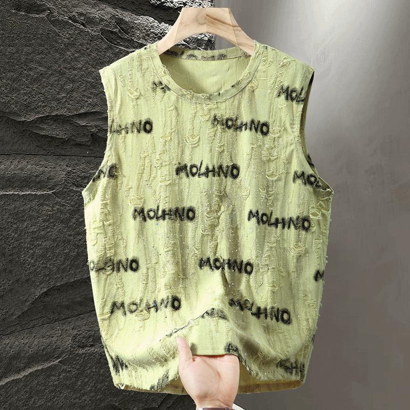 

Большие размеры 5XL-11XL футболка большого размера для мужчин летние топы модная футболка без рукавов летняя мужская одежда 10XL(140kg-153kg) зелёный