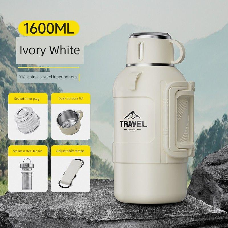 Short Stout Large Capacity Vacuum Cup Tea Water Separation Teapot 316 Stainless Steel Water Kettle Outdoor Car Kettle