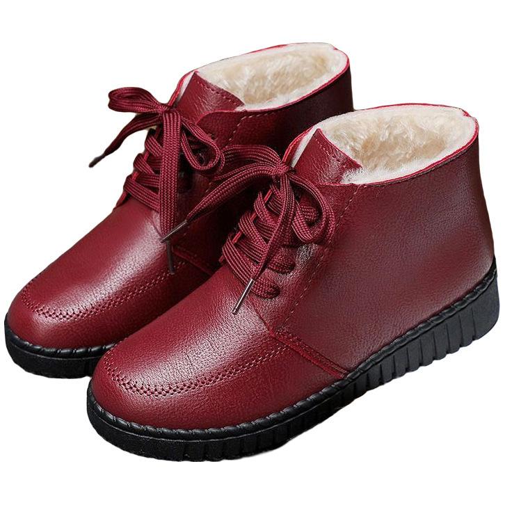 Winter velvet cotton shoes warm casual non-slip thickened medium cotton shoes high top non-slip grandma shoes