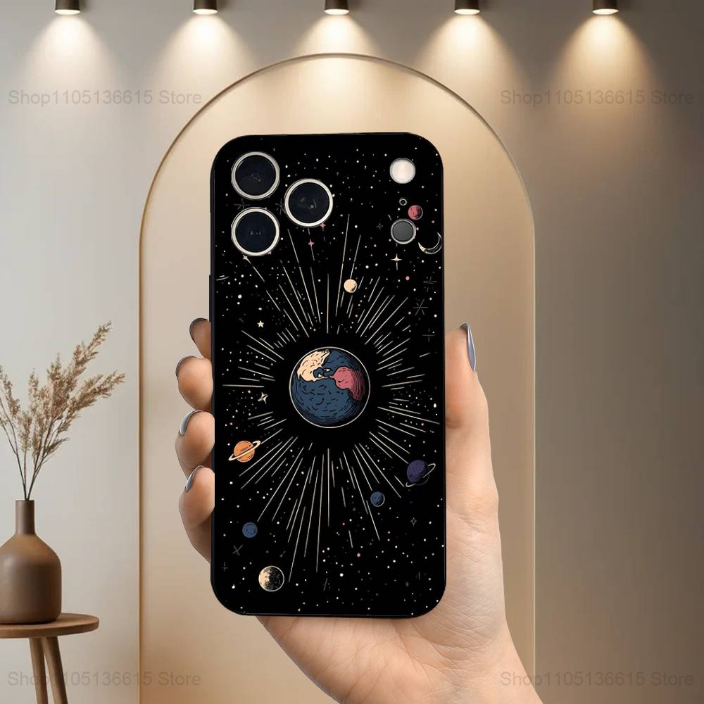 Twelve Constellations Art Phone Case For iPhone 15,14,13,17,16,12,11,Plus,Pro Max,XS,X,Mini,8,7,XR,SE,Soft Silicone Black