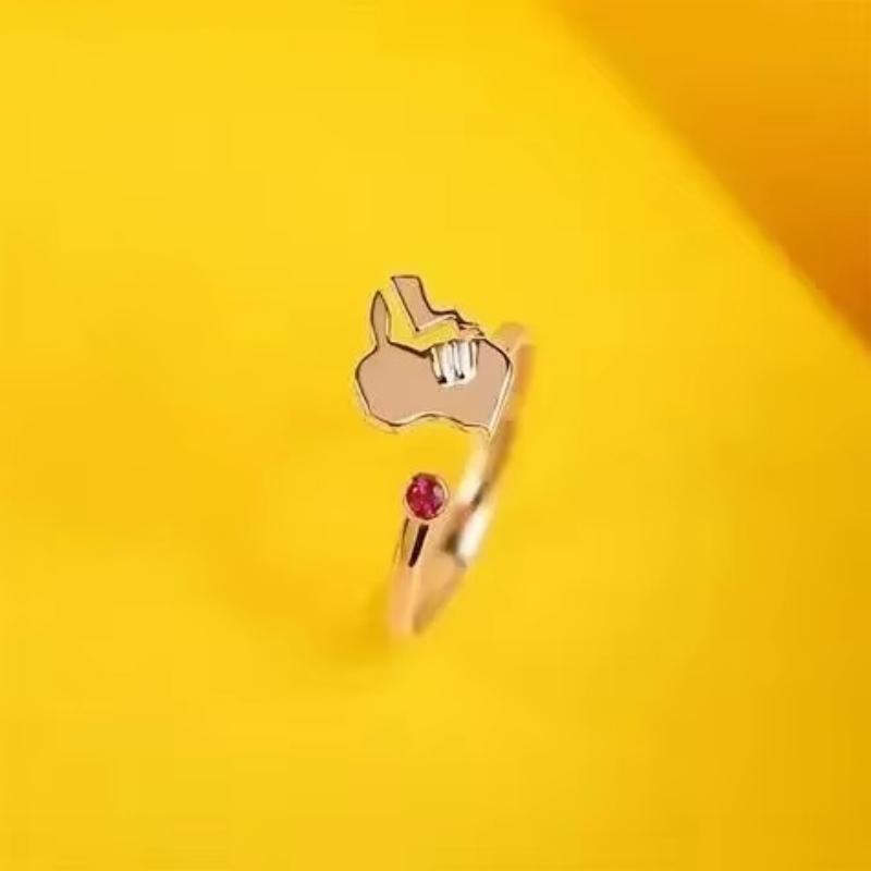 Pokemon Dratini Couple Ring S925 Silver Anime Peripheral Opening Adjustable Cartoon Accessories Fashion Gift