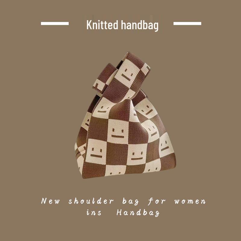 Trendy Women's Knitted Wool Bucket Handbag - Casual Tote & Lunch Box Bag