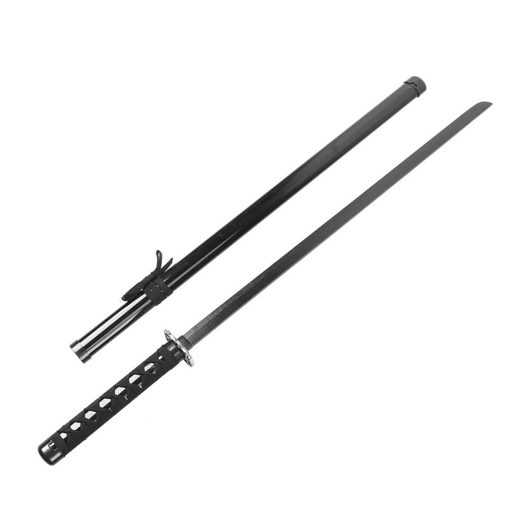 Kids Wooden Sword with Sheath Black Dragon Pattern Realistic Details Portable Cosplay Wooden Sword