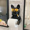 1PC Bulldog Shape Wall-mounted Tissue Holder - Resin Material, No Metal Tube Required, Suitable for Bathroom Decoration and Storage