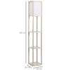 3-Tier Floor Lamp, Floor Light with Storage Shelf, Reading Standing Lamp with Acrylic Shade for Living Room, Bedroom, Kitchen, Dining Room, Office