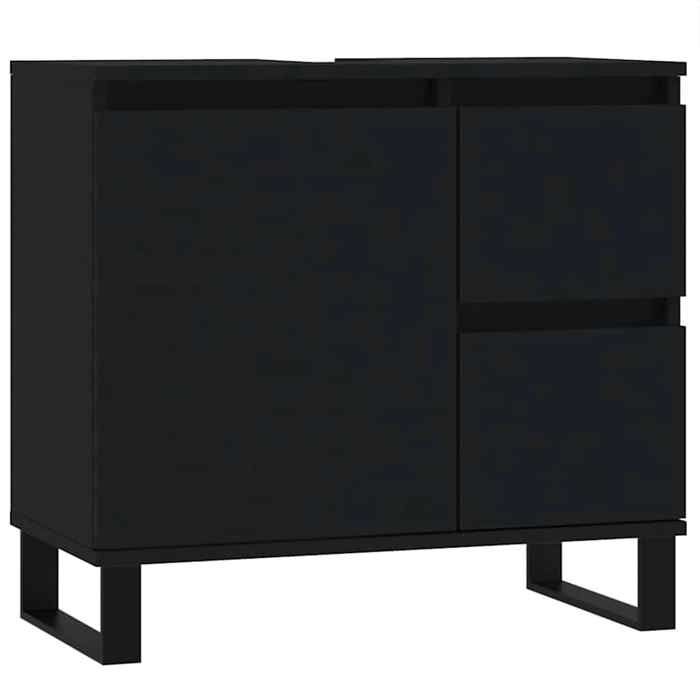VidaXL Armoire de salle de bain noir 65x33x60 cm bois d'ingénierie 831613