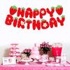 Strawberry Banner Happy Birthday Theme Cake Table Party Boy Girl Party Decoration Supplies Baby Shower Decoration Pull Flag