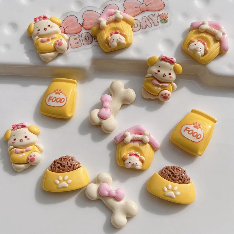 10 Pcs Mini Kawaii Cartoon Dog, House Series Flat Back Resin Statuescrapbooking Diy Jewelry Hairpin Decoration Accessories A80