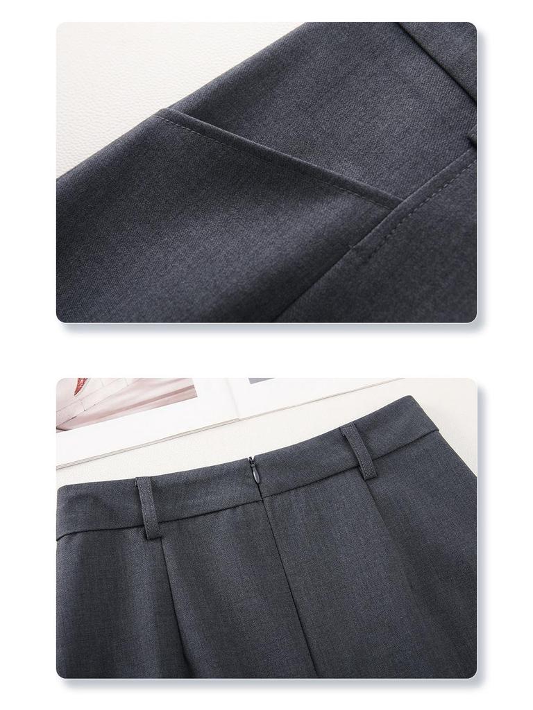 Petite Women's High-Waisted Midi Skirt - 2025 Spring/Autumn Straight Suit Bodycon Style