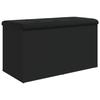 VidaXL Storage Bench, Storage Chest with Cushion, Organizer for Clothes Toys Hallway Living Room, Modern, Black 835048