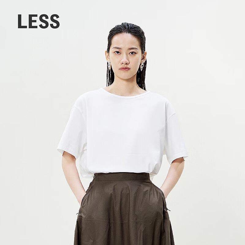LESS 2025 Summer Loose Short Sleeve Round Neck T-Shirt M