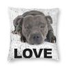 Luxury Cute Staffordshire Bull Terrier Dog Love Cushion Cover For Sofa Velvet Animal Throw Pillow Case Bedroom Decoration