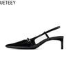 Fashion 2025 Summer Pointed Toe Women Sandals Fashion Shallow Singbacks Shoes Design Style Low Heels Banquet Party Sandals Shoes