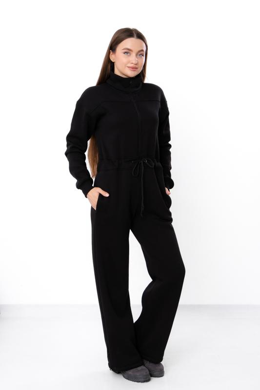 Jumpsuit – Women's Warm Zip-Up with Stand Collar & Waist Tie, Winter 8443-025 HC
