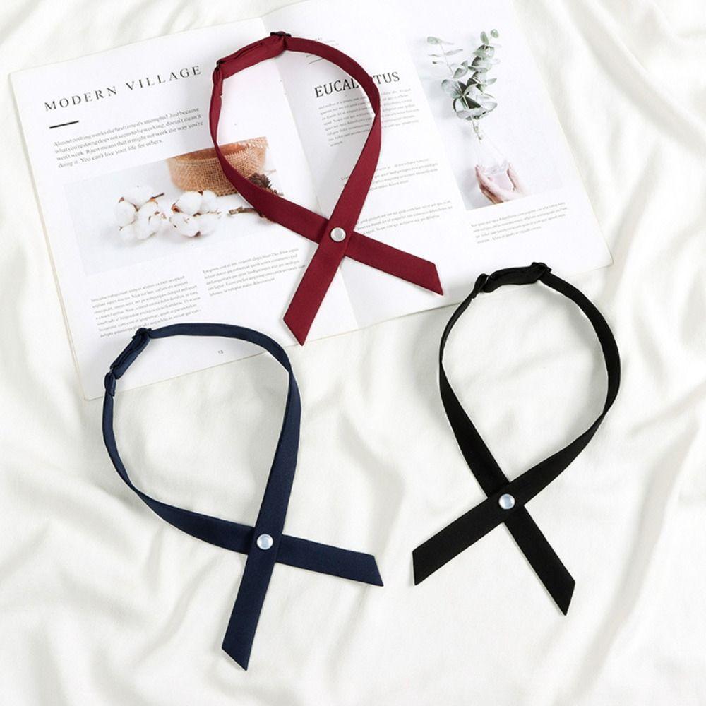 Solid Color Bow Tie Accessories Removable Design Neck Collar Decor JK Uniform Decor School Uniform