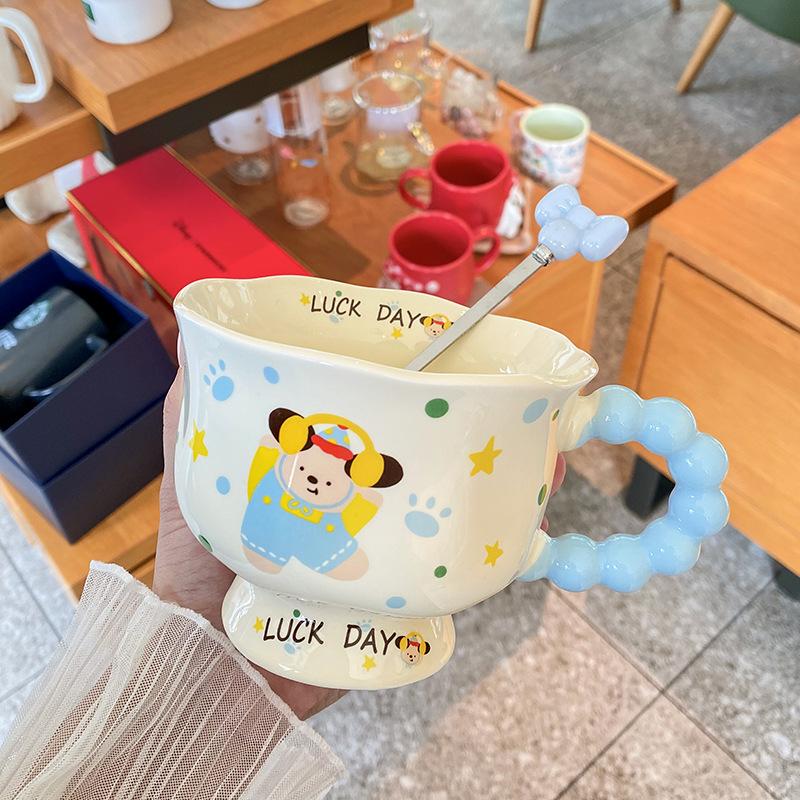 

Ins Style Puppy Mug, High-looking Mug, Ceramic Couple Water Cup, Birthday Gift for Girls, Companion Gift 401-500ml
