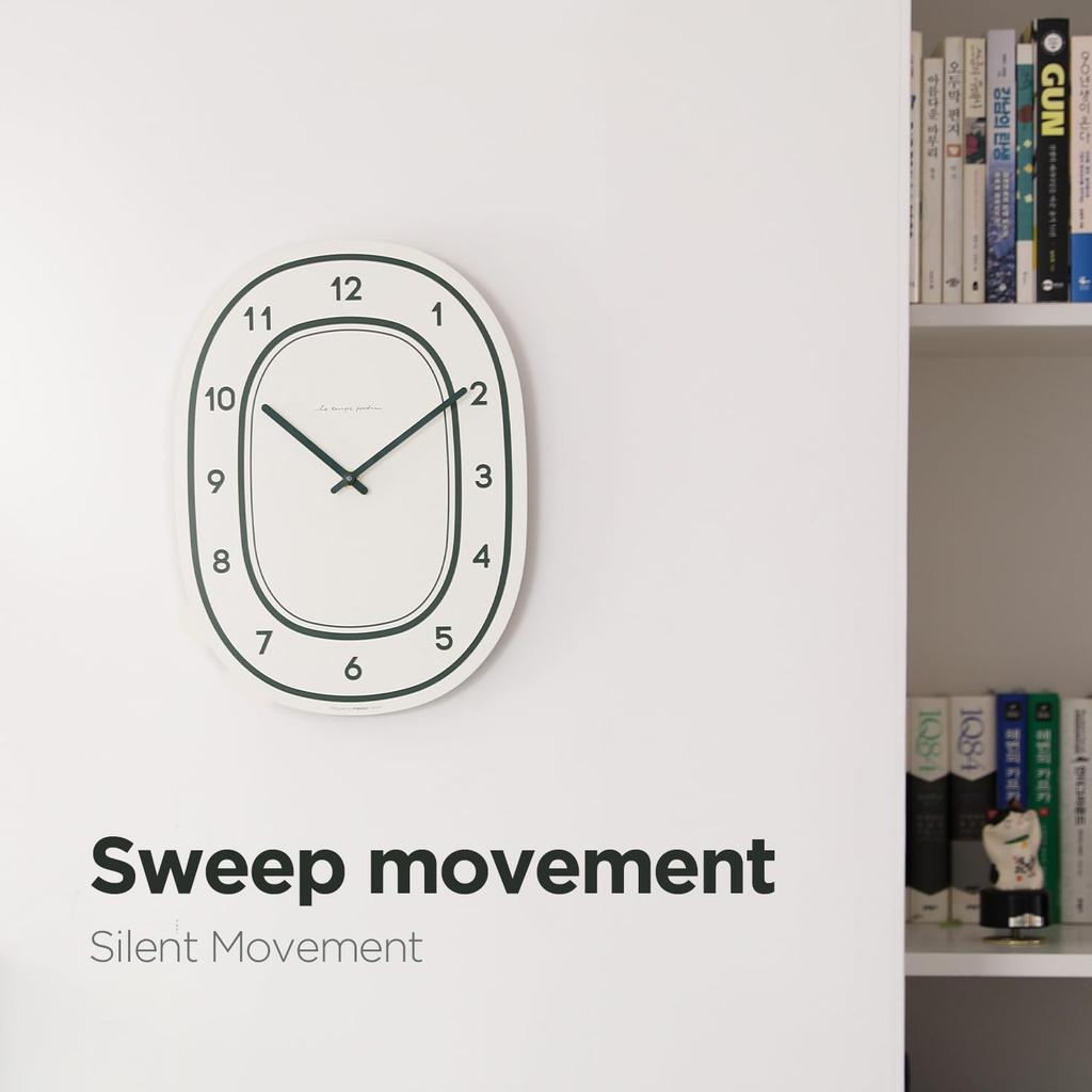 mooas Flatwood Forest Wall Clock 27cm Wooden Wall Clock Sweep Movement Decorative Wall Clock Battery Powered Wall Clock Clock for Non-Ticking