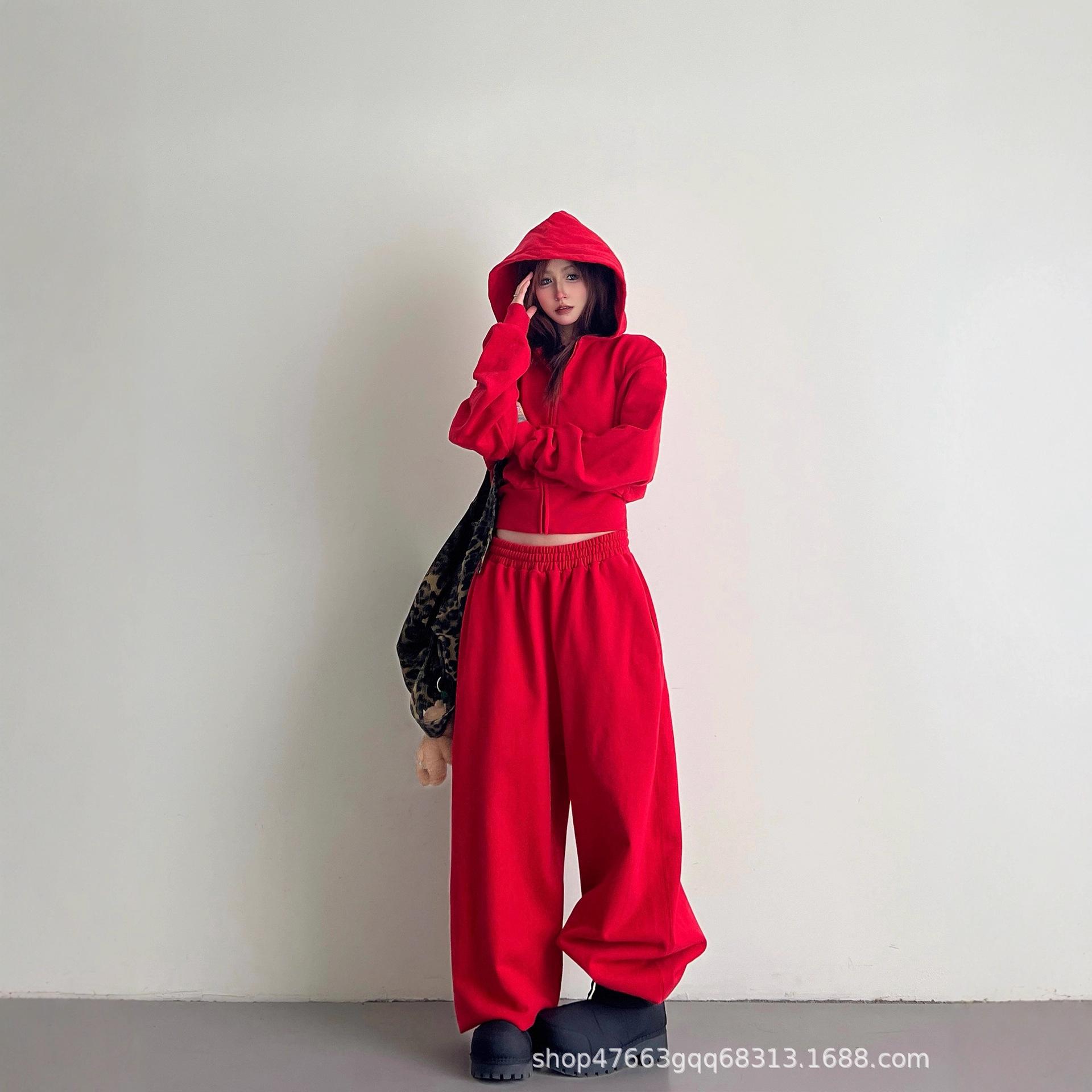 American Spice Girl Red Hooded Sweater