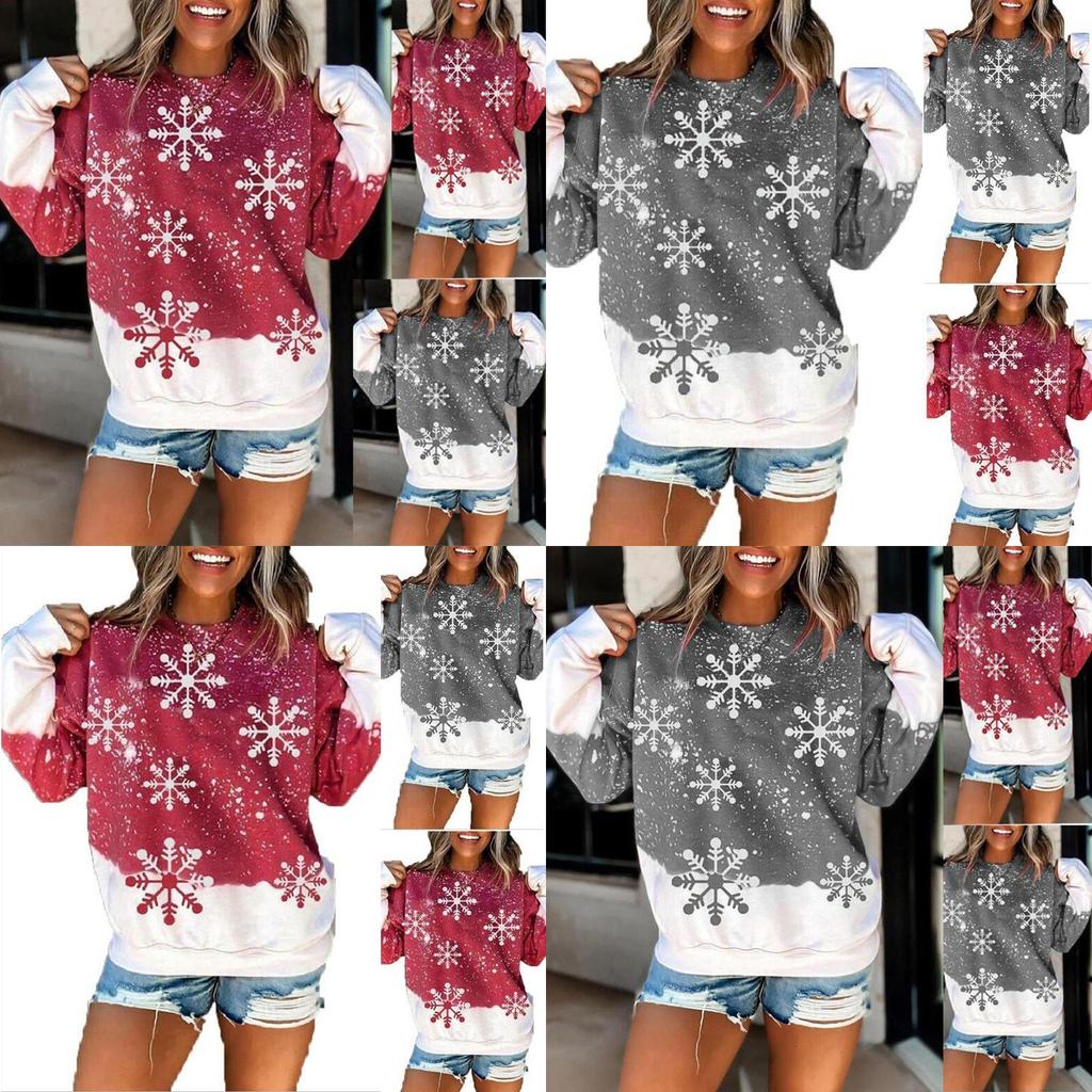 Stylish Christmas Snowflake Hoodie For Women Featuring Santa Claus Design In Grey And Red