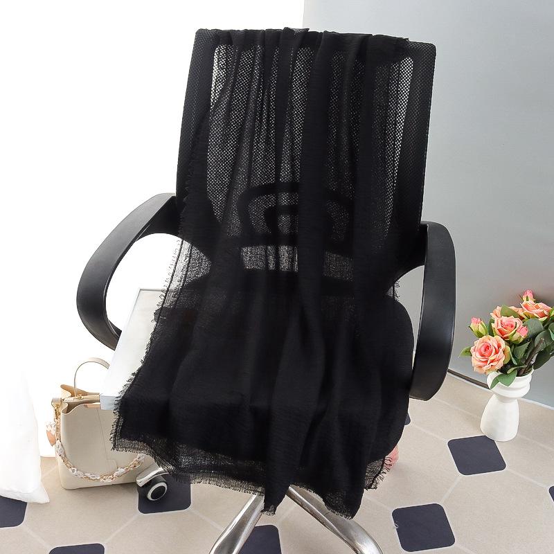 Women's Large Cotton & Linen Pure Color Scarf: Spring/Summer Muslim Headscarf, Beach Towel, Sunscreen Shawl