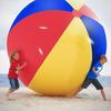 Large Inflatable Beach Ball for Outdoor Parent-Child Games - PVC Three-Color Elastic Football