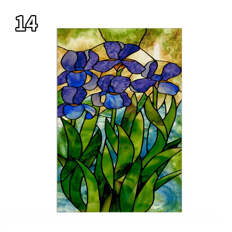 

Ретро-искусство Витражные Цветы Магнолия Наклейки на стекло Витражные пленки Домашний декор Статическое прилипание Непрозрачная матовая защитная стеклянная пленка 50x75cm