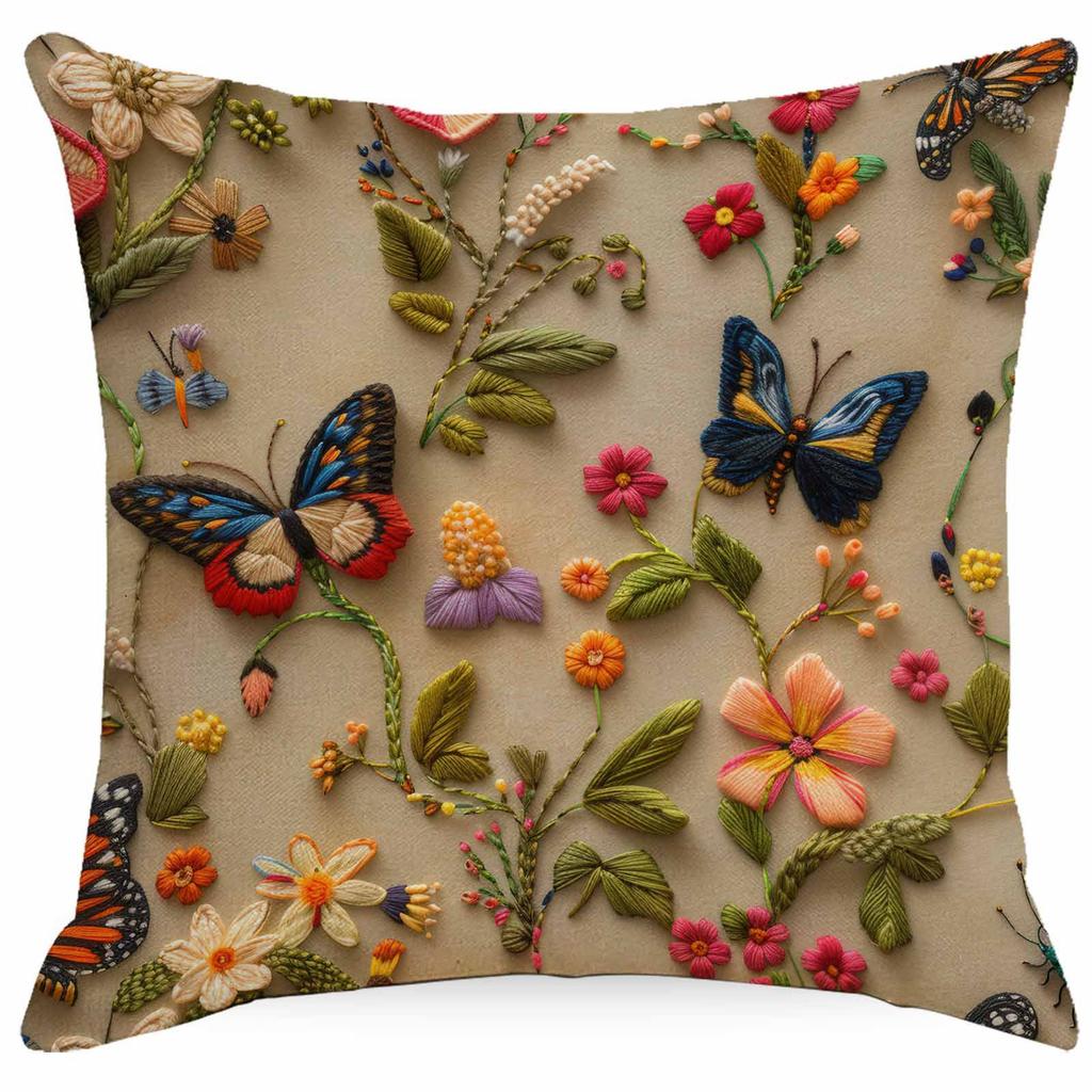 New 3D Imitation Embroidered Floral Pillowcase Digital Printed Home Decoration Pillow Sofa Cushion Cover