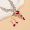 2025 Sommer Neues Damen Mode Halsketten-Ohrring-Set Geeignet Für Braut Hochzeit Bankett Accessoires Mehrfarbiges Set