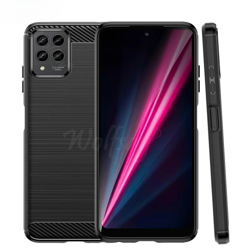 For T-Mobile REVVL 6 Pro 5G Case Silicone Carbon Fiber Back Cover T-Mobile REVVL 6X 6 Pro Case For T-Mobile REVVL 6 Pro 5G Case