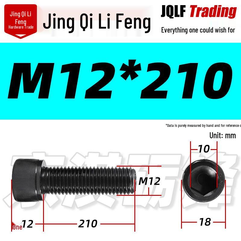 Grade 12.9 Full Thread Hex Socket Head Cap Screws - M3-M14 Black Cylindrical Bolts for Maker Accessories