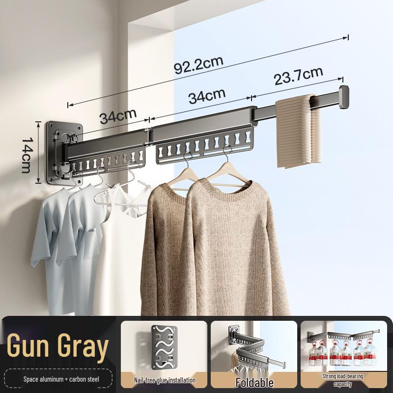 Invisible Retractable Folding Clothes Drying Rack for Indoor/Outdoor Use