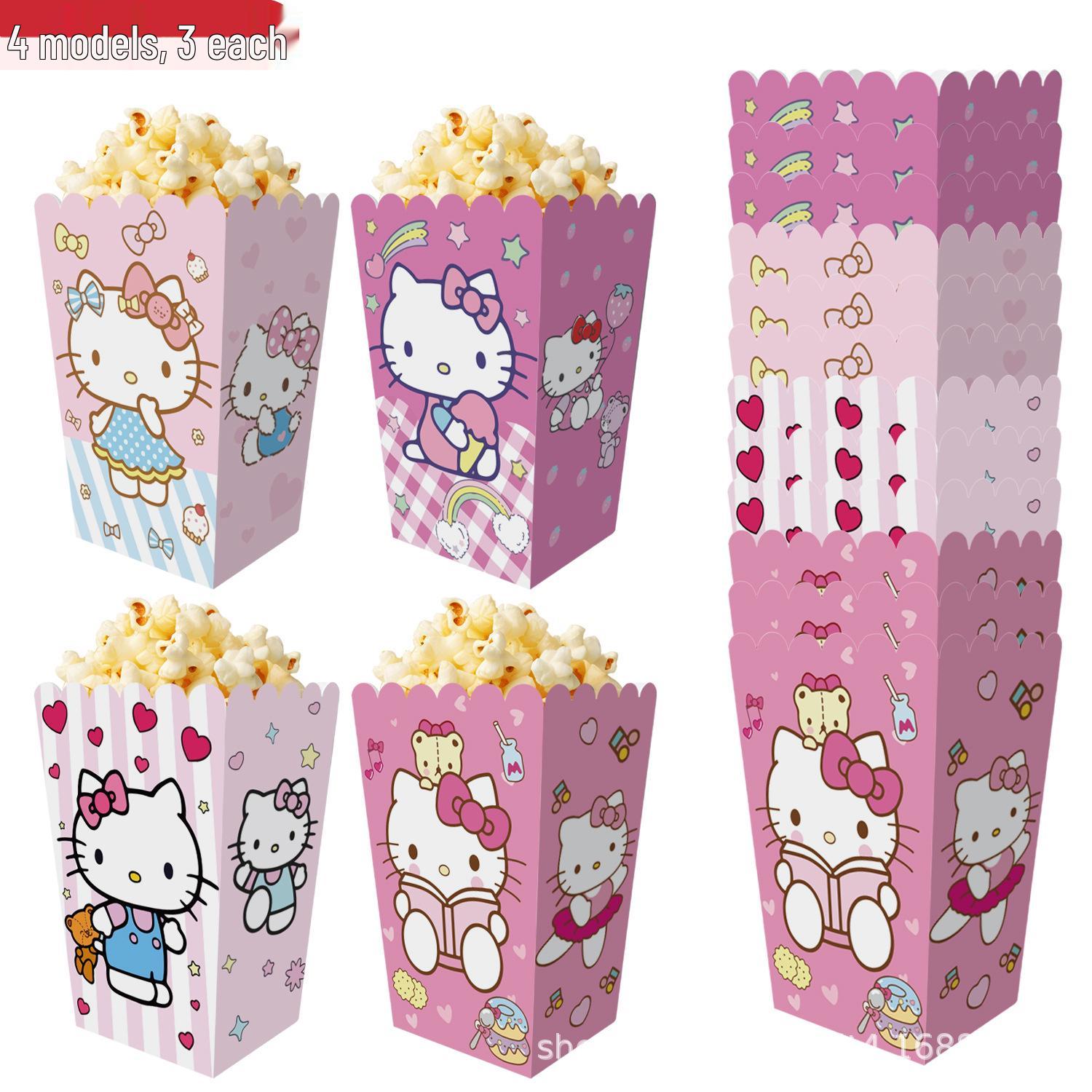 In-stock Hello Kitty Themed Snack Box: Popcorn, Candy, or French Fry Folding Box