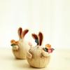 1 Paar zarte Oster-Knoblauch-Kaninchen, Kunstharz, Dekoration für den Schreibtisch, Figur, Ornament, molliger Hase, handgefertigte Figur, Tier, Geburtstagsgeschenk