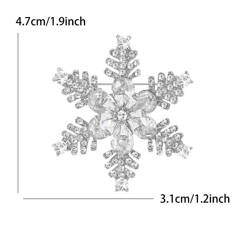 Fashion Rhinestone Winter Snowflake Brooches For Women Unisex Christmas Pin Casual Party Accessories Friends New Year Gifts