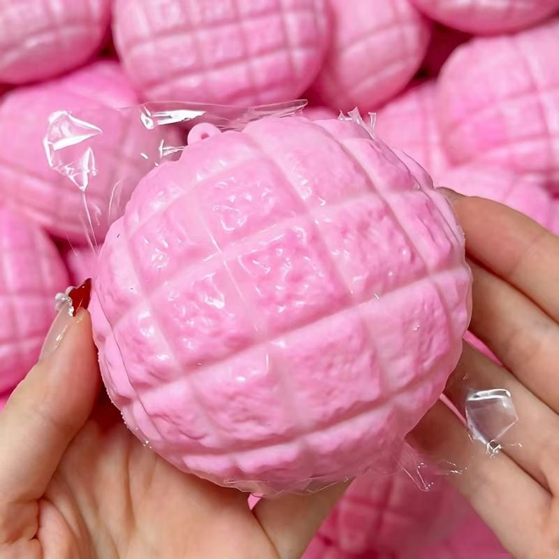 Zelfgemaakte Ananas Broodje Squishy Knijp Fidget Speelgoed Zacht Brood Bouwsteen Vulling Stressbal Speelgoed Sensorisch Anti-Stress Speelgoed pink