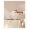 Cute Cosmetic Pouch for Women, Makeup Pouch with Small Organizer, Large Capacity, Full Makeup Storage, Travel, Portable Mini Pouch (White)