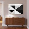 Minimalist Black & White Triangle Wall Art - Modern Geometric Abstract Canvas - Sleek & Stylish Home Decor Vintage Wall Decoration Famous Oil