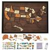 New Wooden USA Maps Puzzle Reusable Landmarks Cork Travel Map Multi-Purpose Portable Wooden Puzzle for Home Decor Remarks