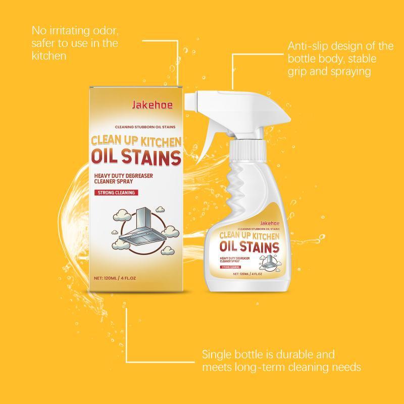 Kitchen Grease Remover 120ml Spray Powerful Degreaser for Stainless Steel Range Hood Cooktop Oil Cleaning at Home