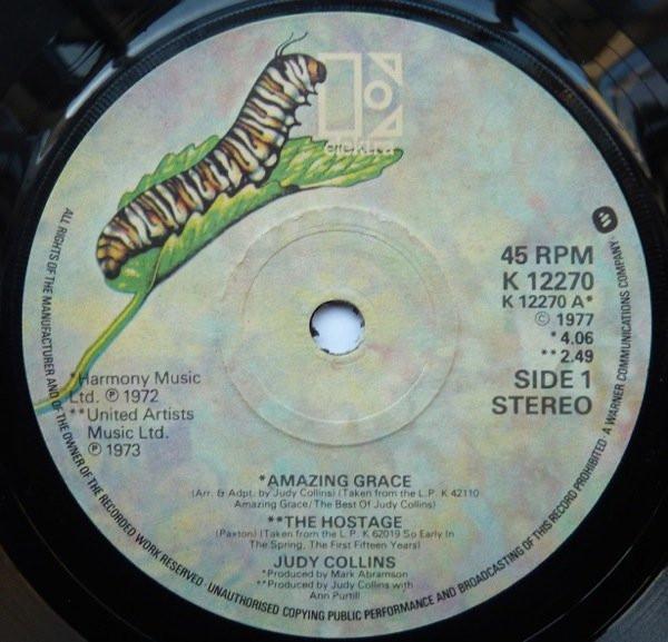 

7inch Record JUDY COLLINS Amazing Grace The Hostage K12270 Elektra 1977 UK Pop Used