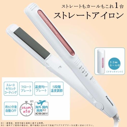 Panasonic Hair Iron Curl Straight 2way Overseas Compatible 32mm White EH-HV30-W