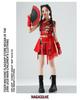 Chinese Red Dragon Jazz Dance Skirt Set - Girls' Fashion Show & Street Dance Costume