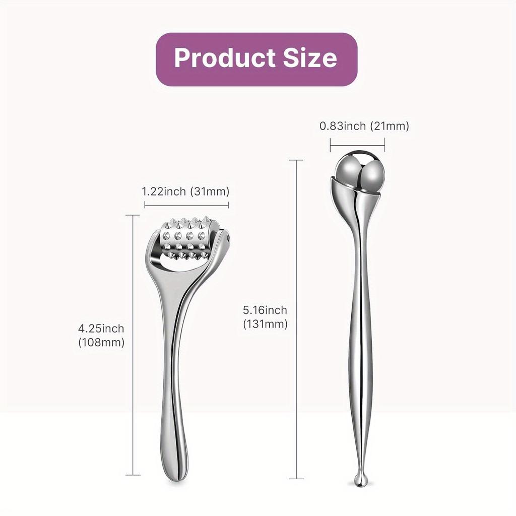 Stainless Steel Eye Massager & Face Rollers Face Massager Tool For Puffiness Eye Bags Ideal For Daily Facial Care Body Massager