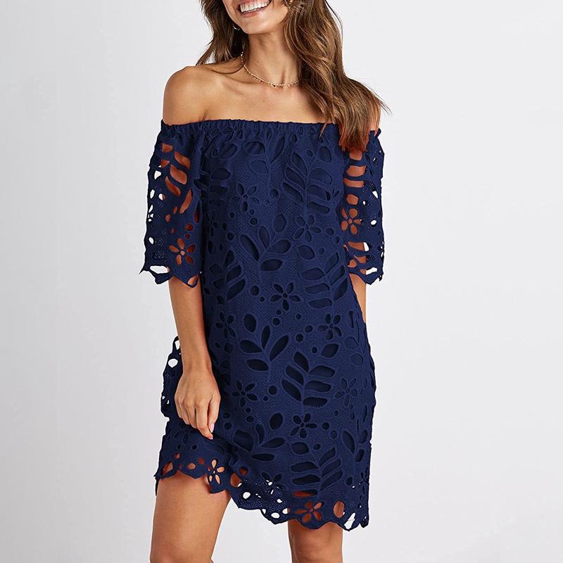 European & American Style 2026 Mid-Sleeve Lace Tube Top Dress - Spring/Summer Fashion Short Skirt