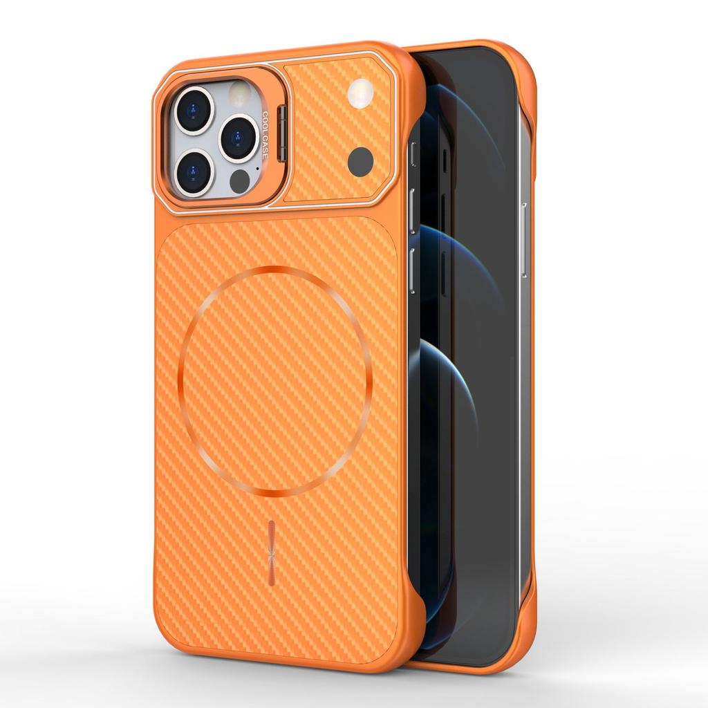 Applicable to Apple iPhone11promax borderless carbon fiber holder mobile phone case Apple 11 magnetic mobile phone case