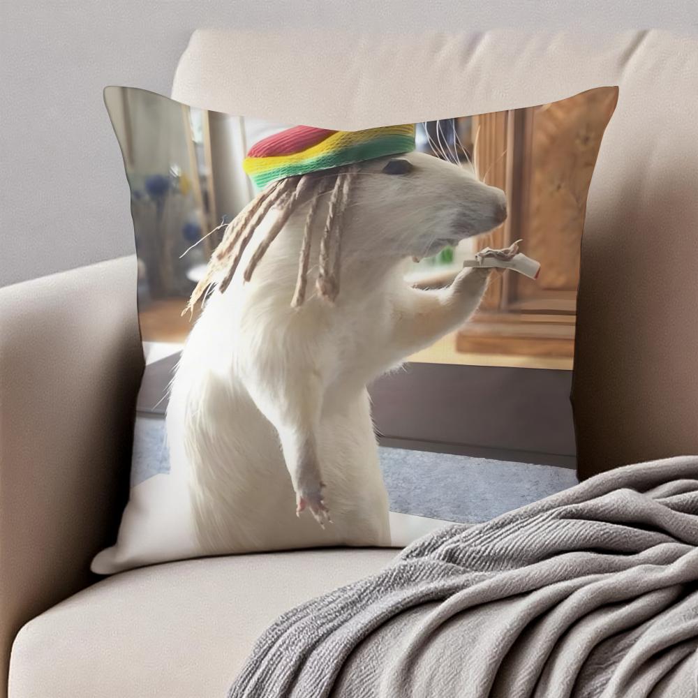 Interesting Animals Funny Cushion Cover Pillowcase Antidustmite Invisible Zipper Short Plush Sofa Cushion