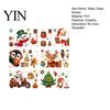 Winter Seasonal Room Decor 6Pcs Christmas Window Cling, Santa Snowman Penguin Reindeer Static Glass Cute Cartoon Adhesives Decals for Storefront,